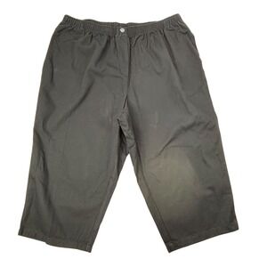 Woman Within Women's  Plus Size 26W Black Cotton Capri Pants Elastic‎ Waist NWOT